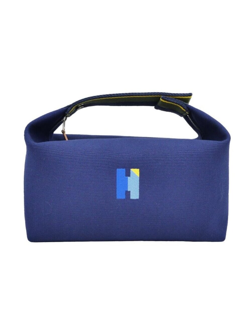 Hermes Brid-a-brac GM H Pavillon Cotton Marine Silver Handbag Pouch